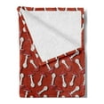 thumbnail image 2 of Mushroom Soft Flannel Fleece Blanket, Autumn Pattern with Amanita Muscaria Psychedelic Food Forest Woodland, Cozy Plush for Indoor and Outdoor Use, 60" x 80", Burnt Sienna Red White, by Ambesonne, 2 of 5