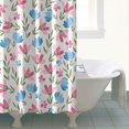 thumbnail image 4 of Watercolor Romantic Floral Shower Curtain – Botanical Rose and Peony Print, 72x72 Inches, 4 of 5