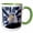 Green/White, variant on 3drose, Usa, California. Composite of Bald Eagle and American Flag., 11oz Two-tone Yellow Mug