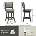 thumbnail image 3 of Gymax Swivel Bar Stools Set of 2 w/ Soft-padded Back & Seat Sturdy Wooden Frame, 3 of 9