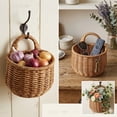 thumbnail image 1 of Cesta colgante de mimbre Cesta de pared tejida a mano con asa para frutas, verduras y decoración del hogar, 1 of 7
