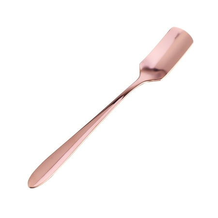 

Long Handle Spoon Stainless Steel Spoon Mixing Square Spoon Long Spoon Iced Tea Spoon Coffee Spoon Dessert Spoon Spoon (Rose Gold)