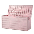 thumbnail image 6 of SalonMore 75gal 260L Outdoor Garden Plastic Storage Deck Box Backyard Lockable Seat Pink, 6 of 10
