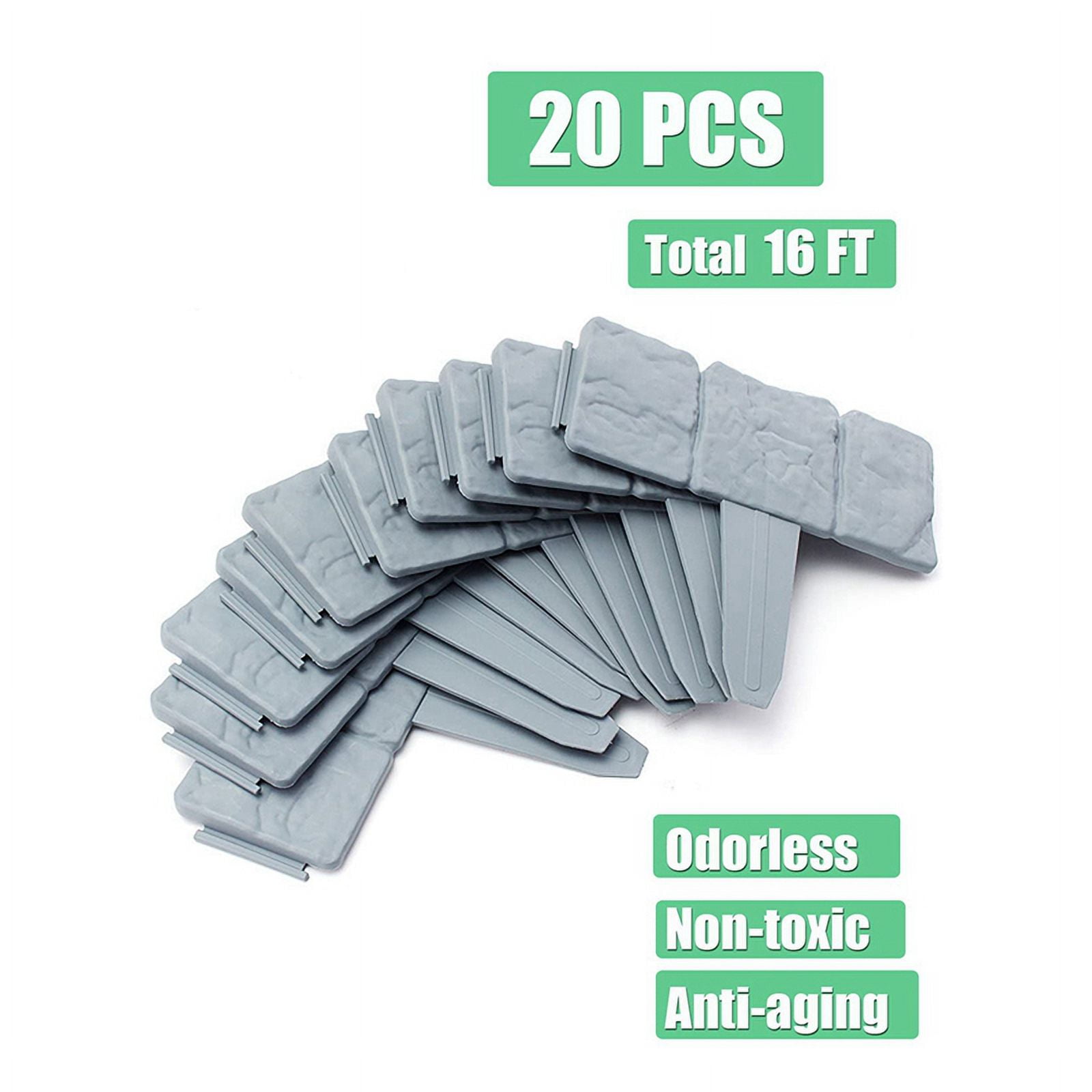 Garden Landscape Edging Borders No ,20 PCS 16 FT Lawn Edging for Landscaping,Plastic Fencing Lawn Border