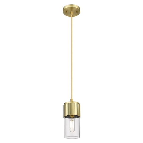 428-1P-BB-G428-7CL Innovations Lighting Bolivar - 1 Light Cord Hung Pendant-4.75 Inch Wide and 7 Inch Tall-Brushed Brass Finish-Clear Glass Color