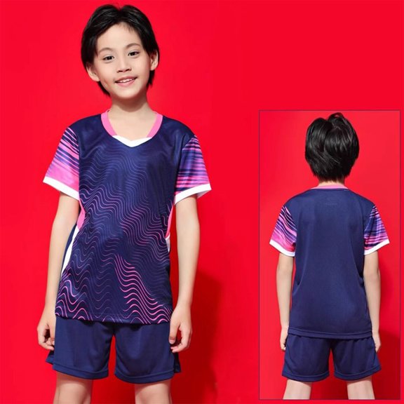 ATOGUTA Outfits for Boys Athletic Shorts Set 2 Piece Stretch Graphic T-Shirt and Active Gym Shorts Set for Boys Size 4T-17, Dark Blue