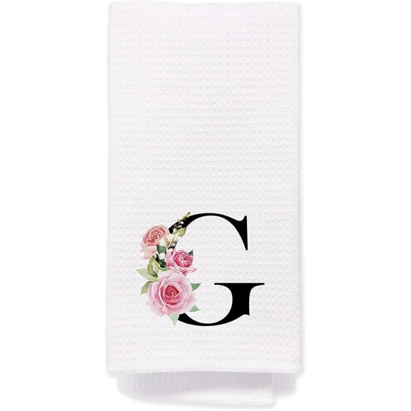 ELOYA- Monogram Initial G Hand Towel 16 x 24 Inches