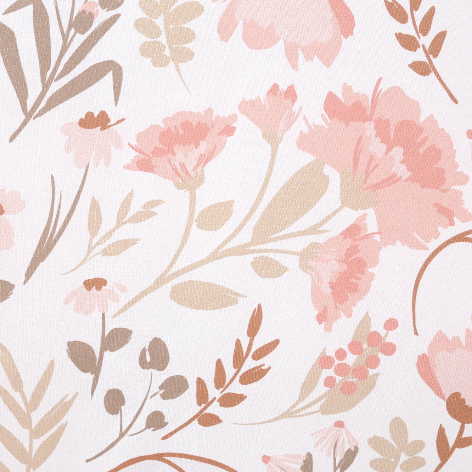 The Peanutshell Whimsical Floral Crib Bedding Set for Baby Girls, Machine-Washable, Pink, 3-Piece