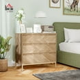 thumbnail image 2 of HOMCOM Commode, Commode à 3 Tiroirs à Chevrons pour Couloir, Bois Naturel, 2 of 10