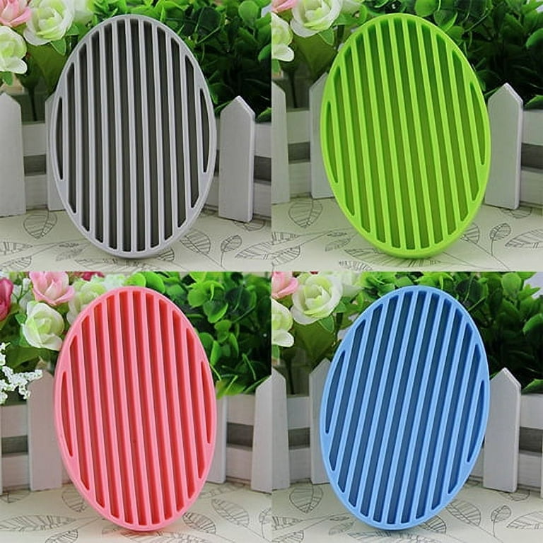 2PCS Soap Dish Holder, Premium Silicone Soap Dishes for Shower Bathroom  Kitchen Sinks， Soap Tray Saver Drainer, Self-draining Waterfall, Non-Slip