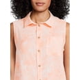 thumbnail image 4 of Time and Tru Women's Sleeveless Button-Down Shirt, 4 of 5