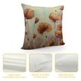 thumbnail image 4 of ONETECH  Throw Pillow Cover Painting Poppies Flower Square Throw Pillow Cases，Artwork of Vintage Brown Lotus Throw Cushion Covers for Couch Sofa Chair Bedroom, 4 of 5