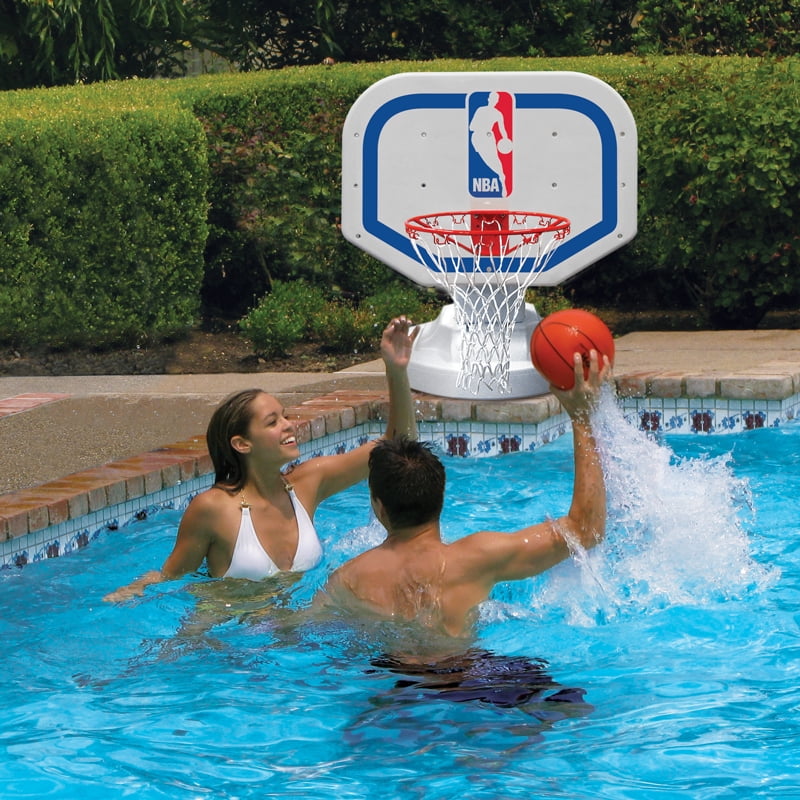 Poolmaster Poolside Competition Style NBA Basketball Hoop and Nylon Basketball