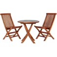 thumbnail image 5 of All Things Cedar TS26-Set 3-Piece Teak Bistro Table Folding Chair Set | Outdoor Bistro Set of Foldable Table and Chairs | Indonesian Teak Patio Furniture Set with Brass Hardware (26x26x29), 5 of 10