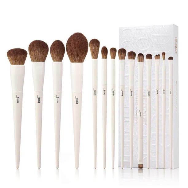 Makeup Brushes 14Pcs Makeup Brush Set Premium Synthetic Powder Foundation Contour Blush Concealer Eye Shadow Blending Liner Make Up Brush Kit Light Gr