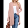 thumbnail image 1 of Cárdigan de Color Liso para Mujer, Suéter Abierto Frontal, , Informal, Estilo . Rosa XL, 1 of 10