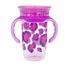 Luv N Care/NUBY Nuby 360 Edge 2 Stage Drinking Rim Cup with Removable Handles & hygienic Cover: 10 Oz/ 300 Ml, 12M+, Leopard, Purple 80810