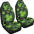 thumbnail image 3 of XYZCANDO St. Patrick's Day Front Car Seat Covers featuring Glowing Clover Pattern - Breathable Durable Protectors For All Car Types, 3 of 10