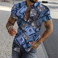thumbnail image 4 of Camisas con estampado 3D de dólares para hombre, camisas casuales de verano de manga corta ajustadas con botones, blusas y tops para hombre, 4 of 4