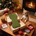 thumbnail image 5 of Dog Christmas Stocking, Knit Christmas Stocking for Dogs, Bone Shape Dog Stocking Christmas Large Pet Stockings Hanging Dog Christmas Stocking for Dogs Cats Pets, 5 of 6