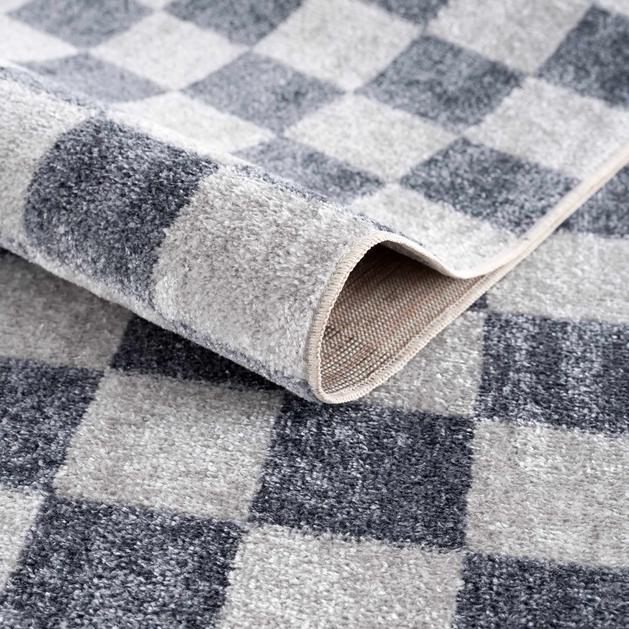 Hauteloom Alia Living Room, Bedroom Machine Washable Area Rug - Farmhouse - Ivory, Blue, Gray - 2' x 3'