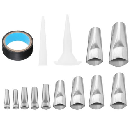 

NUOLUX 17Pcs Caulking Nozzle Kit Stainless Steel Scraper Trimmer Window Sealant