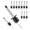 Short cap, variant on 12PCS Stainless Steel Pourers, Speed Wine Bottle Pourer, Olive Oil and Vinegar Tapered Stopper Spout,  with Sealed Dust Caps