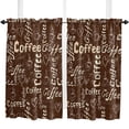 thumbnail image 5 of Retro Rustic Coffee Small Curtain Rod Pocket Short Curtains Half Drapes Partition Cabinet Door Window Curtains Home Decor, 5 of 6