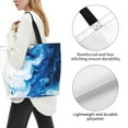 thumbnail image 3 of Disketp Blue White Fluid Art Bolsa Tote Estampada para Mujer, Bolso de Hombro y de Mano para Compras y Viajes, 3 of 8