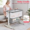thumbnail image 4 of Vomeast Baby Bassinet Bedside Sleeper with Wheels, Adjustable Height, Dual-Lock, Storage Bag for Newborns Infants, Gray, 4 of 14