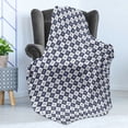 thumbnail image 4 of Geometric Rhombus Soft Flannel Fleece Blanket, Horoscope Themed Zodiac Signs Tiny Stars and Dots in Rhomb Check, Cozy Plush for Indoor and Outdoor Use, 70" x 90", Dark Indigo White, by Ambesonne, 4 of 5