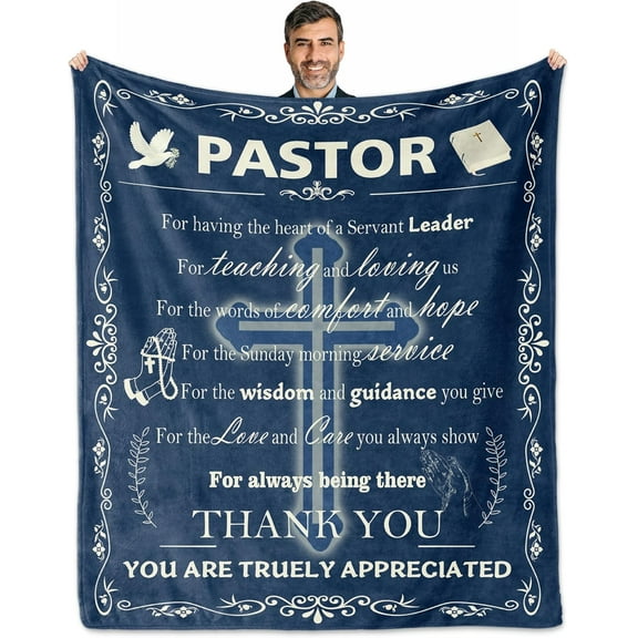 Pastor Appreciation Gifts, Pastor Gifts for Men, Christian Pastor Gifts, Birthday Gifts for Pastors Blanket 50"X60", Pastor, Thanksgiving for Pastor Priests