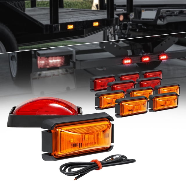 Luz indicadora de remolque TRUE MODS, 12 unidades, 2,5 ámbar y LED rojo
