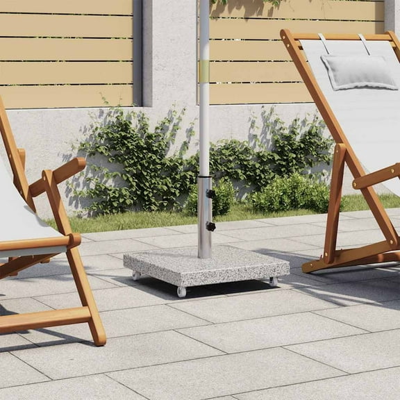 vidaXL 66.1lb Square Umbrella Base with Wheels, Stainless Steel Pipe, 17.7"x17.7" Gray