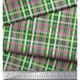 thumbnail image 3 of Soimoi Green Cotton Duck Fabric Check Check Print Fabric by Yard 42 Inch Wide, 3 of 3