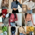 thumbnail image 3 of POINTERTECK Casual Femmes Tops Mode Solide Col Roulé Slim Coupe Longue Sweat Tops, 3 of 3
