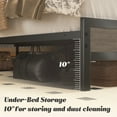 thumbnail image 5 of Queen Bed Frame with Headboard & Footboard, Bed Frame with Built-in Charging Station & LED Light, Storage Shelf, Noise-Free, No Box Spring Needed, Easy Assembly, Rustic Grey, 5 of 8