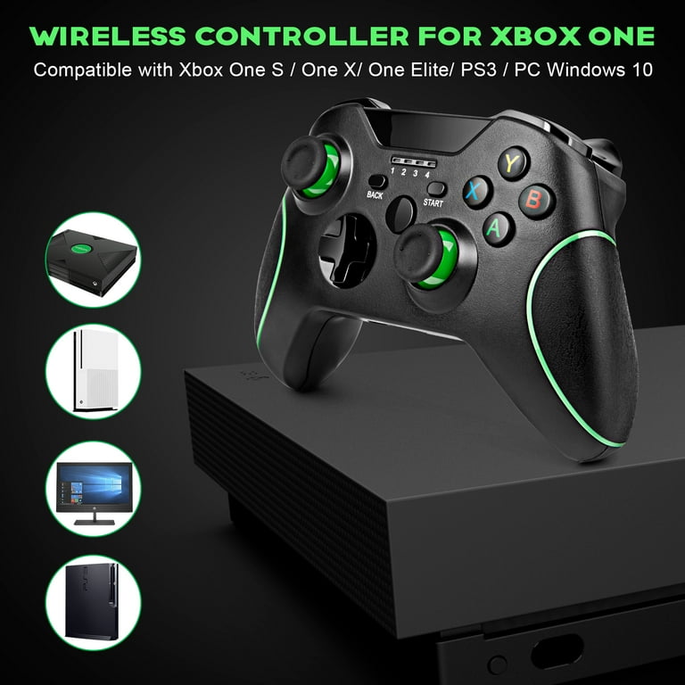 Controle sem fio Xbox One, controle de jogo Zamia Gamepad 2,4 GHZ  compatível com Xbox One/One S/One X/One Series X/S/Elite/PC Windows 7/8/10  com vibração dupla integrada (preto)