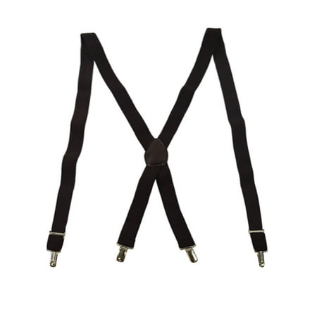 Men's Brown Textured X Back Fancy Clip End Dress (Best Suspenders In The World)