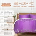 thumbnail image 6 of Luxury Diamond Bedding Duvet Cover Set Full Size 4 Pieces Shinning Purple Gradient Modern Art Bedding Set with Zipper Closure, 1 Comforter Cover 86x86 Inches 1 Flat Sheet & 2 Pillow Cases, 6 of 7