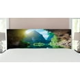 thumbnail image 1 of Natural Cave Headboard, Mountain Sky View from the Grotto Viatnemese Tam Coc Park Myst Nature Photo, Upholstered Decorative Metal Bed Headboard with Memory Foam, King Size, Multicolor, by Ambesonne, 1 of 4