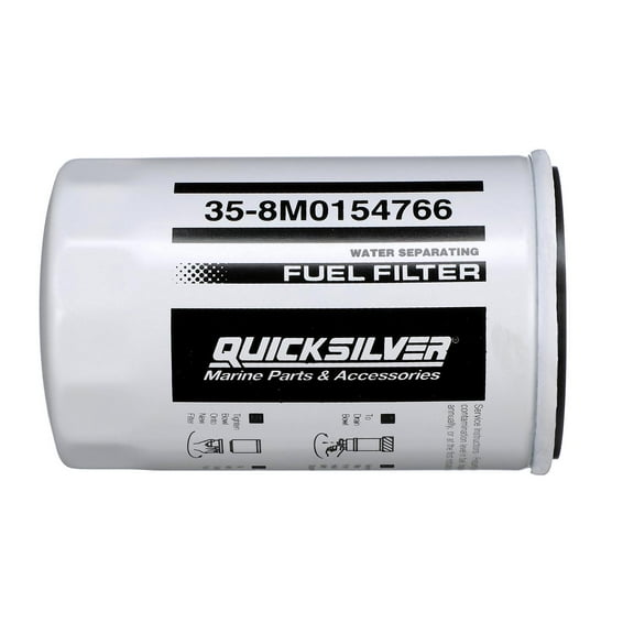 Quicksilver 8M0154766 Water Separating Fuel Filter for Select Yamaha 2-Stroke & 4-Stroke up to 115hp Outboards