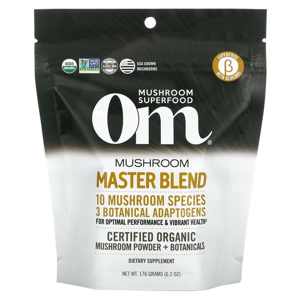 Certified Organic Mushroom Powder, Mushroom Master Blend, 6.2 oz (176 g