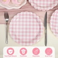 thumbnail image 4 of 30 Pcs Light Pink Gingham Plates, 9 Inch Scalloped Plaid Camping Dessert Dinner Party Plates Pink and White Gingham Party Supplies for Girls Baby Shower, Wedding, Birthday, 4 of 12