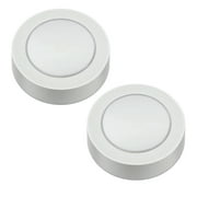 Great Value Wireless Frosted LED Puck Lights - 2 Pack