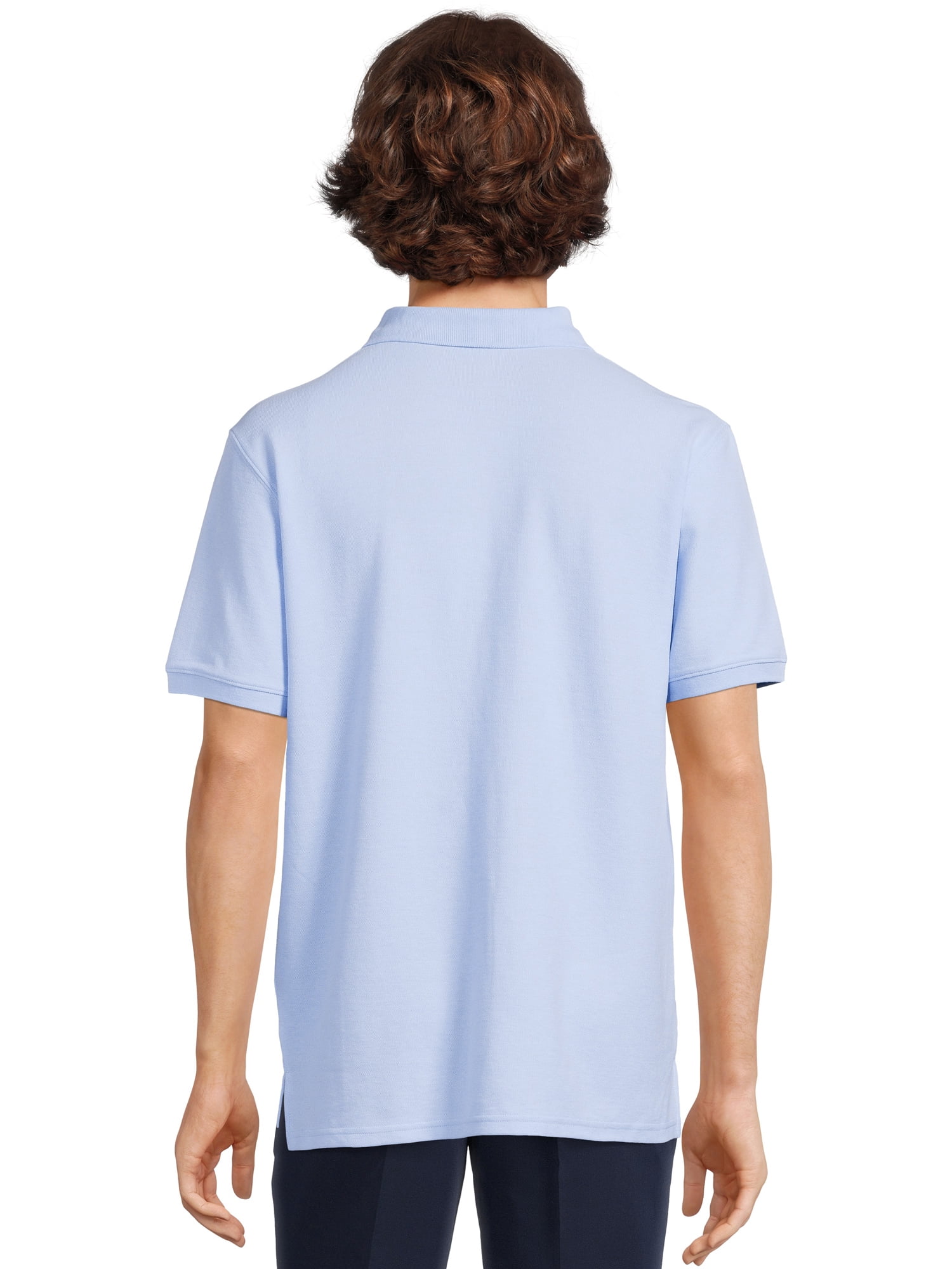 Wonder Nation Young Mens School Uniform Short Sleeve Pique Polo Shirt, Sizes S-XL