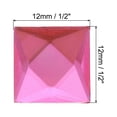 thumbnail image 2 of Unique Bargains 50 Pcs Acrylic Flat Back Rhinestones 12mm Square Artificial Gemstone for Crafts Costume Jewelry Making Pink, 2 of 7