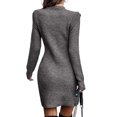 thumbnail image 3 of FASHIONWT Women Causal Mini Skirts Petite Female Knitted Pullover Ribbed Sweater Dress, 3 of 8