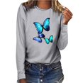 thumbnail image 1 of Womens Printed Long Sleeve Tops Blouse T-Shirt, 1 of 1