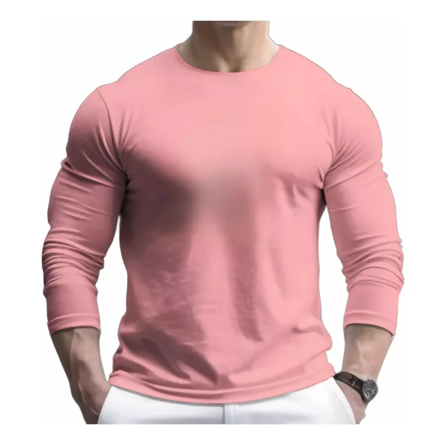 Playera De Hombre Manga Larga Cómoda Fresca Casual Caballero